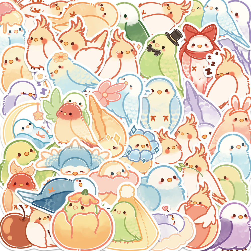 Bird Stickers Transparent Colorful Bird Stickers Pet Vintage - Temu