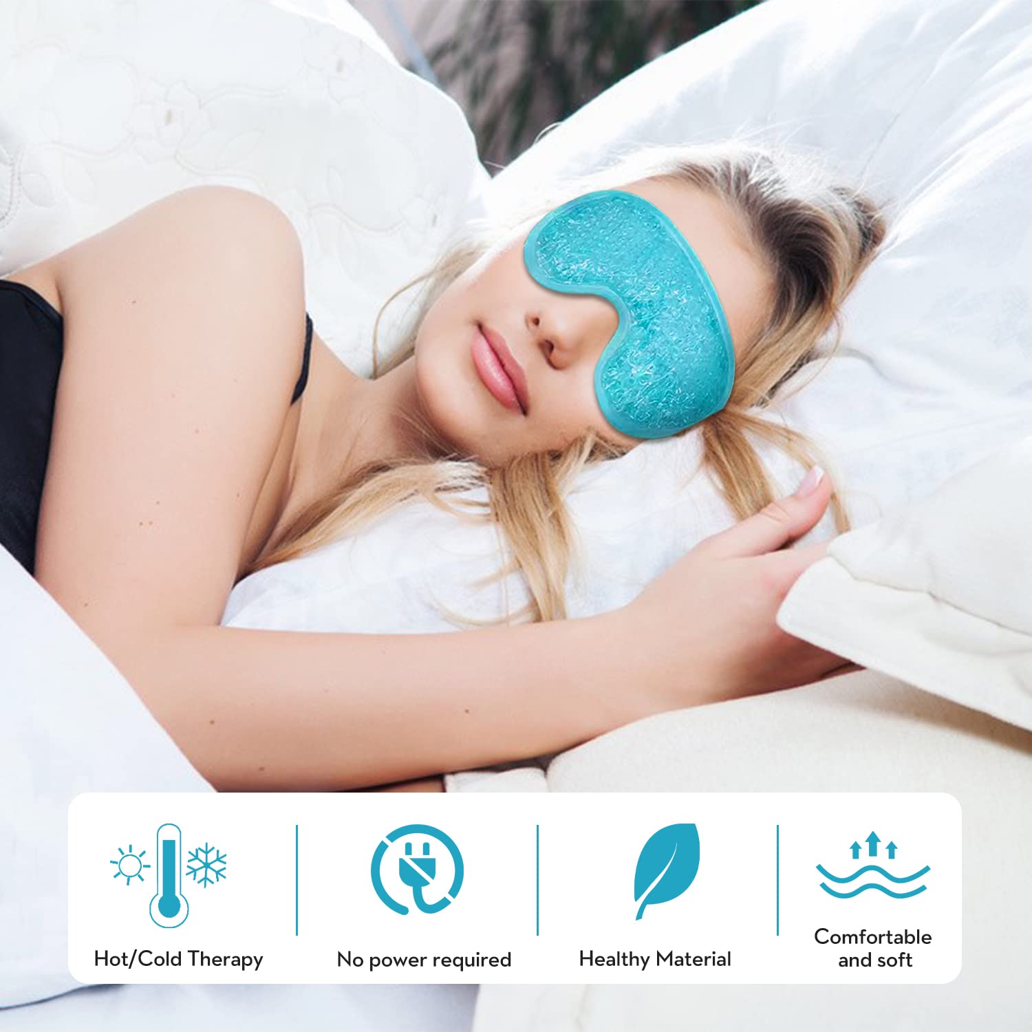 Reusable Cooling Gel Eye Mask for Puffy Eyes and Stress Relief