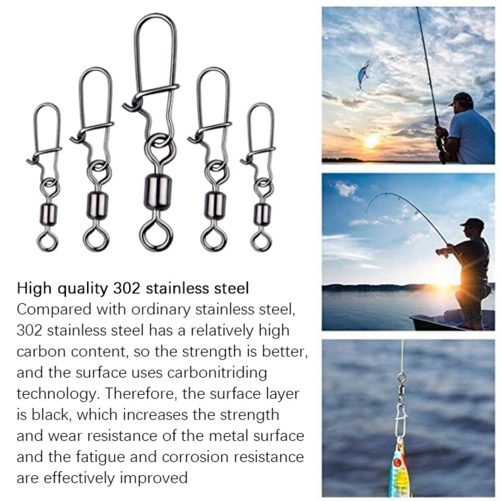 Rolling Barrel Fishing Swivel Snaps Fishing Swivel With Pin Snaps High