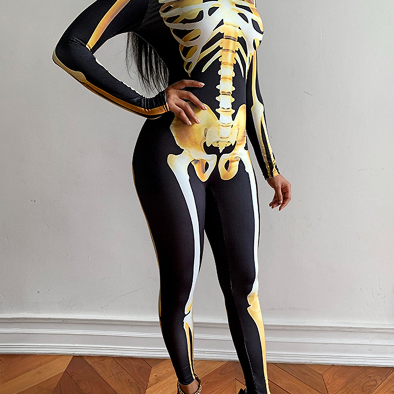 Halloween Skeleton Costume Bodycon Bodysuits Jumpsuits - Temu Canada