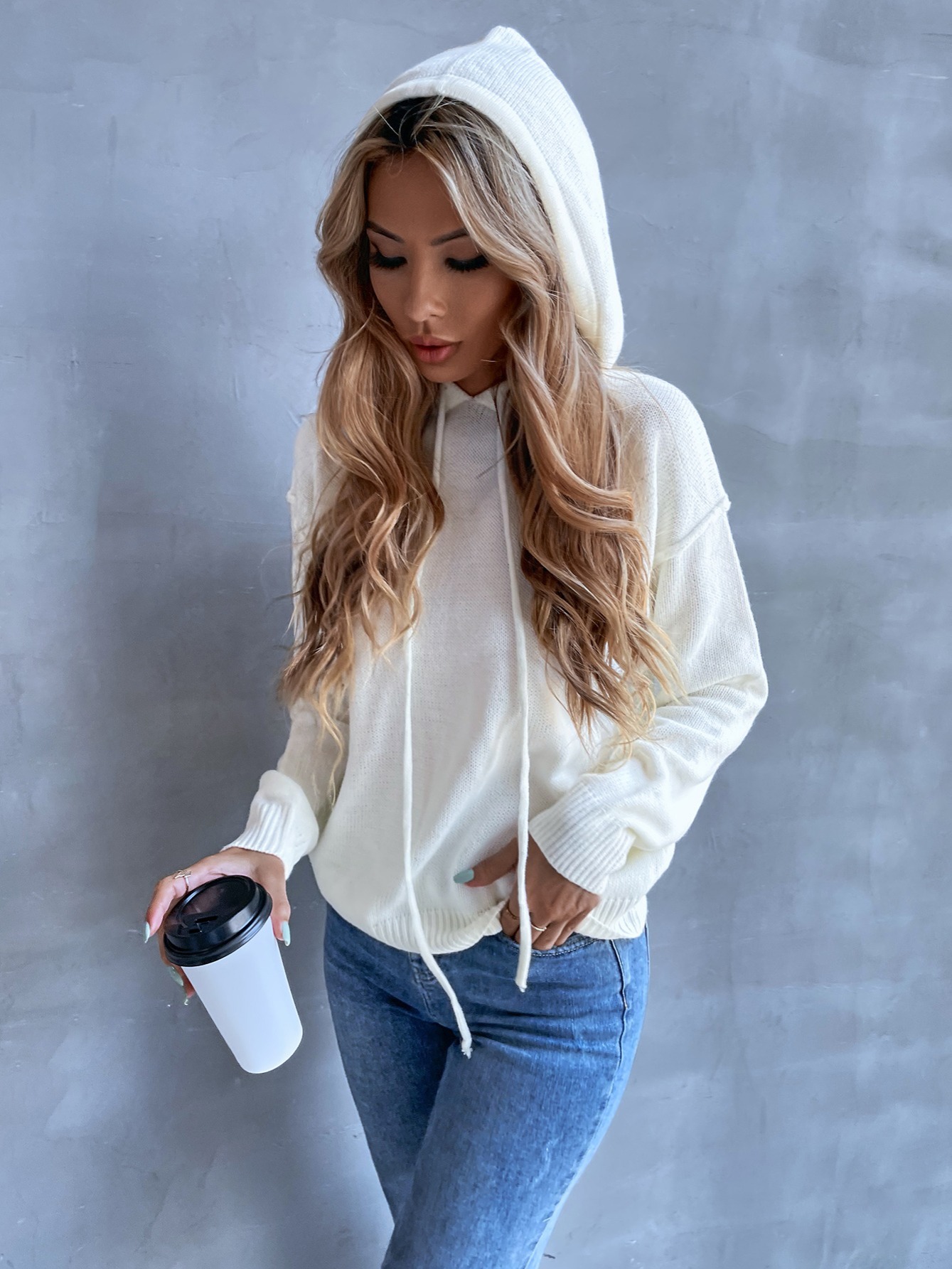 White hooded sweater outlet women's