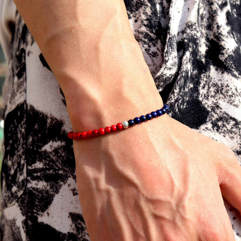 Men's Patchwork Beaded Bracelet Linkage Beads