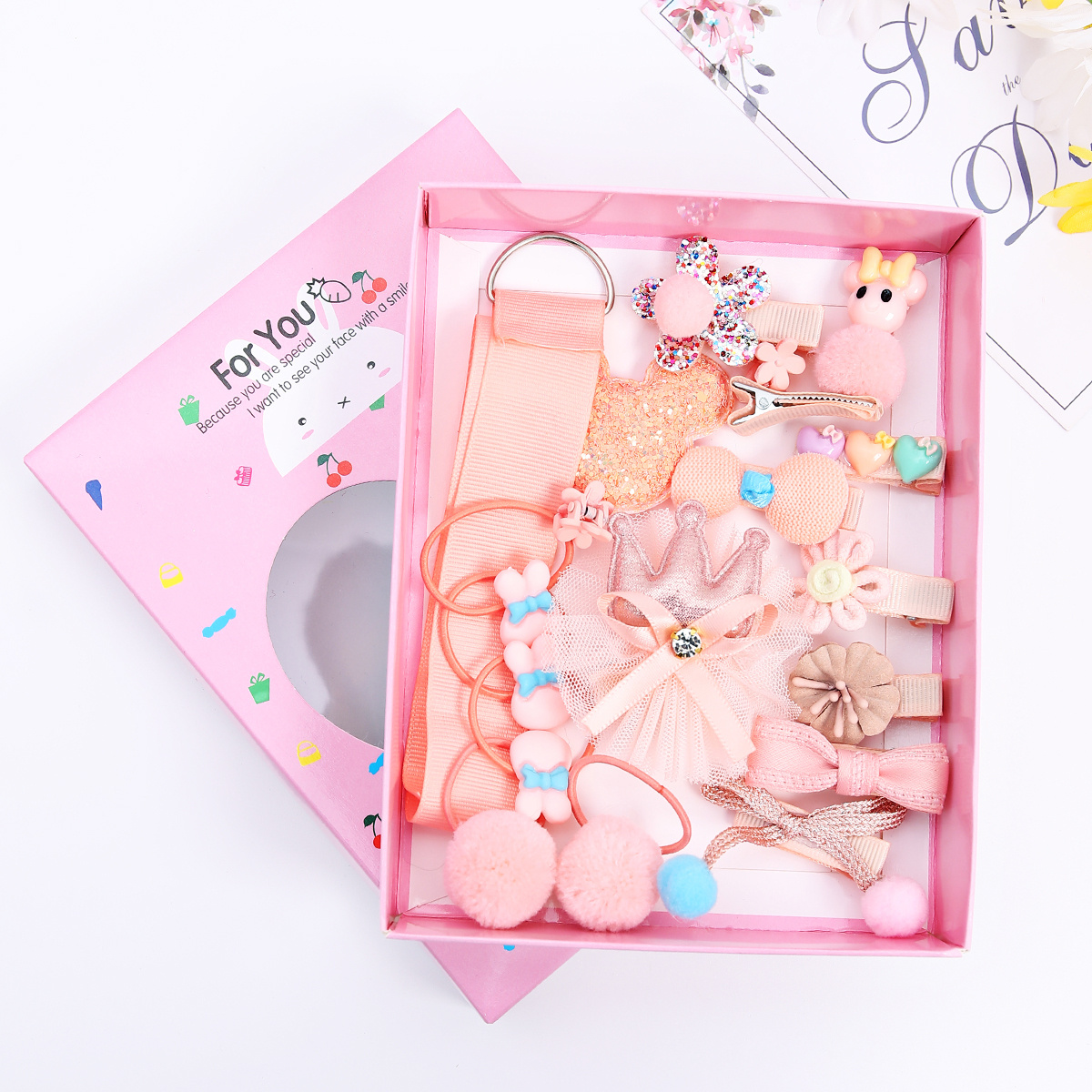 18pcs Cartoon Hair Clips for Kids