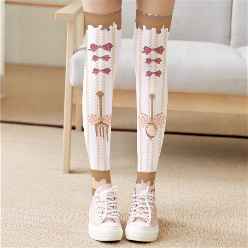 Solid Color Knee Socks Party Dance Socks Women's Stockings - Temu