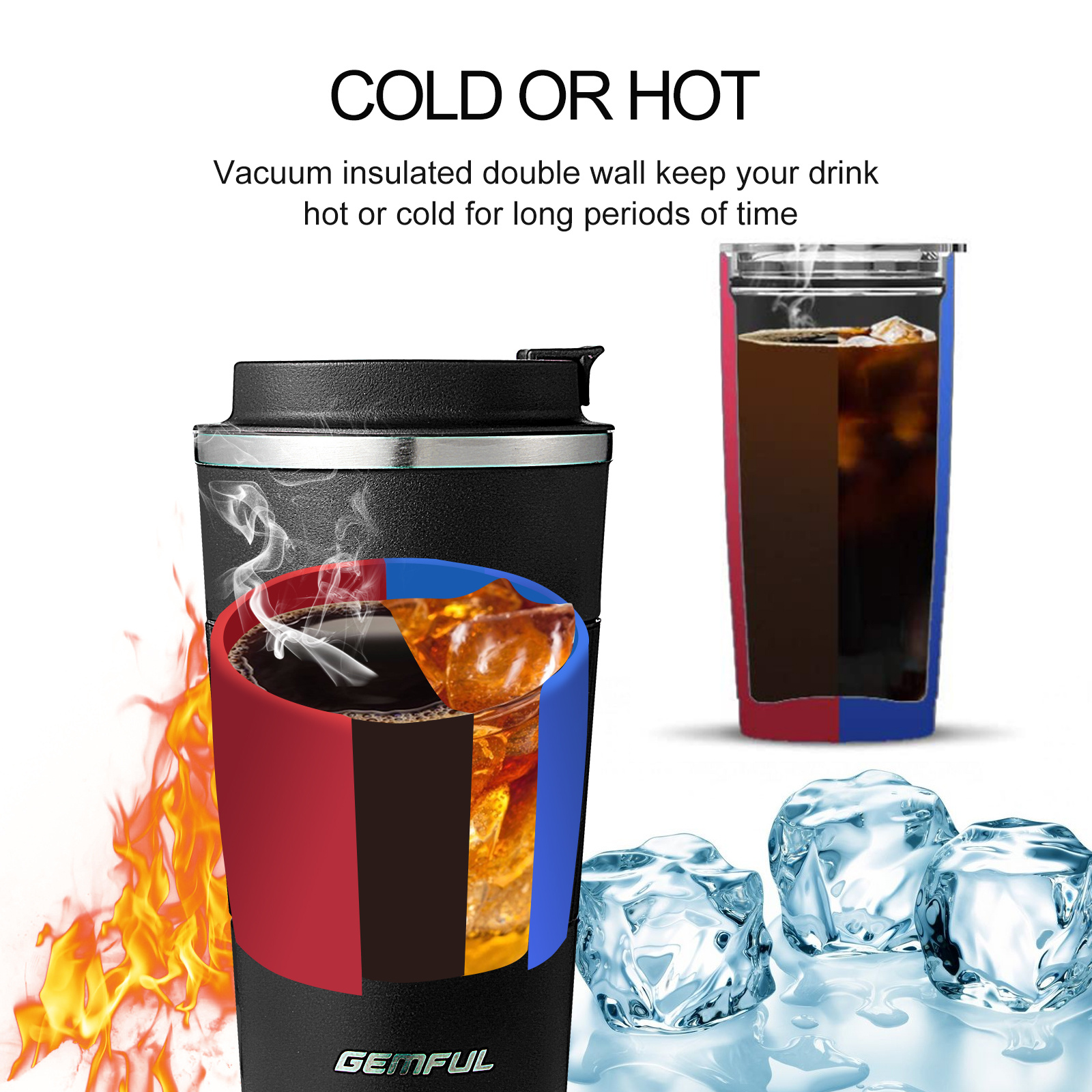 Stainless Steel Tumbler - Keep Your Drinks Hot or Cold for Hours