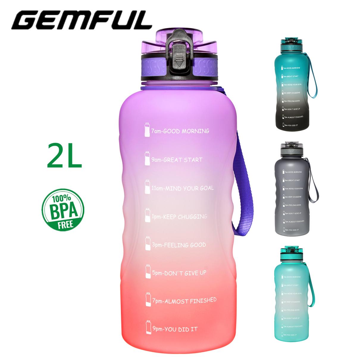 Motivational Water Bottle 20 oz/800 mL BPA Free Pre/Post Workout Containers  Gym