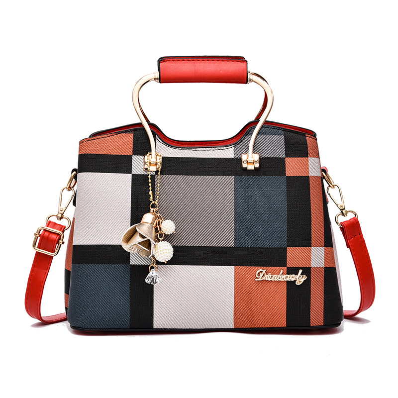Color Block Plaid Mini Square Women's Shoulder Bag With Chain Strap And  Buckle Lock, Crossbody Bag