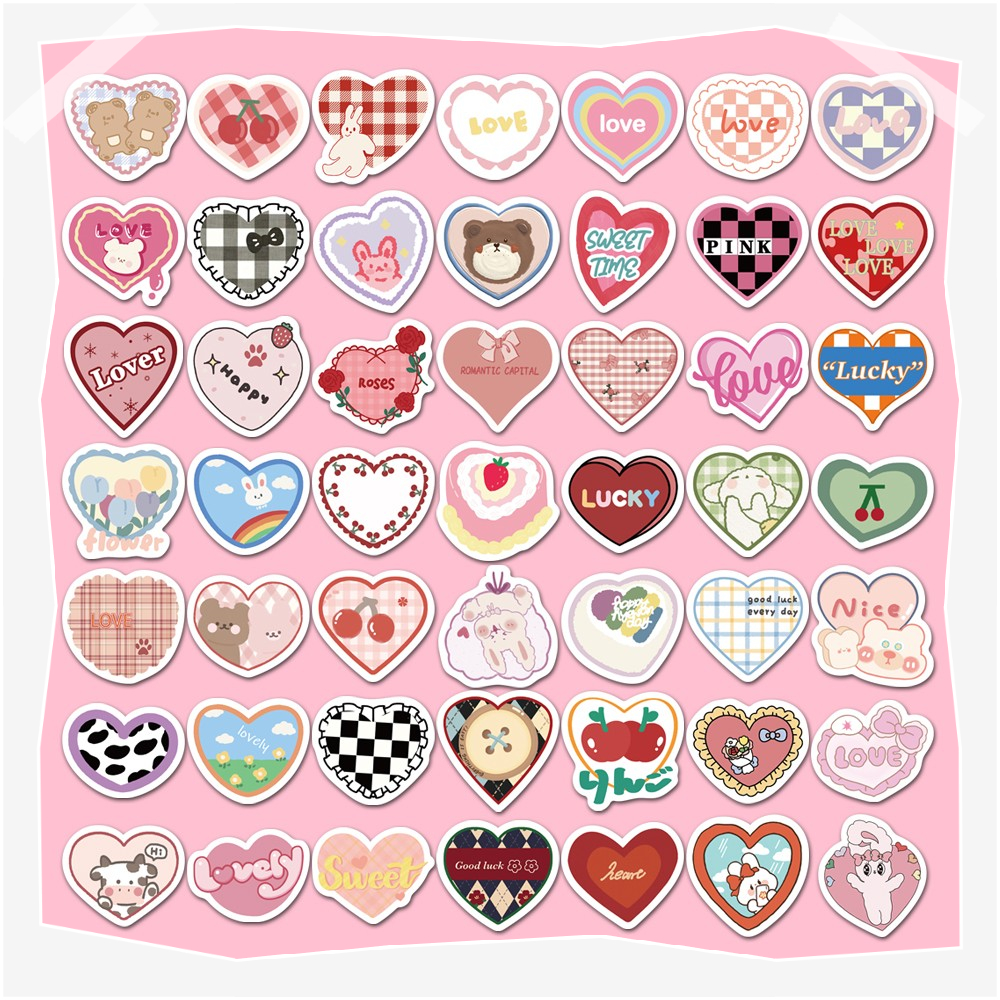 Cartoon Heart Stickers Colorful Heart Shaped Stickers Love - Temu