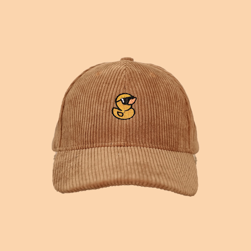 Little Yellow Duck Embroidered Corduroy Baseball | Shop Latest