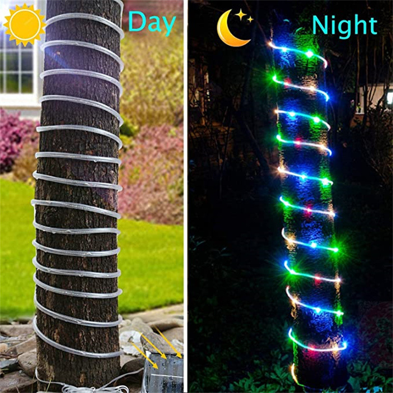 1pc solar string flower lights waterproof 12m 39 37ft 100 led lamp for garden fence patio yard lawn christmas party decor included 2m lead wire details 3