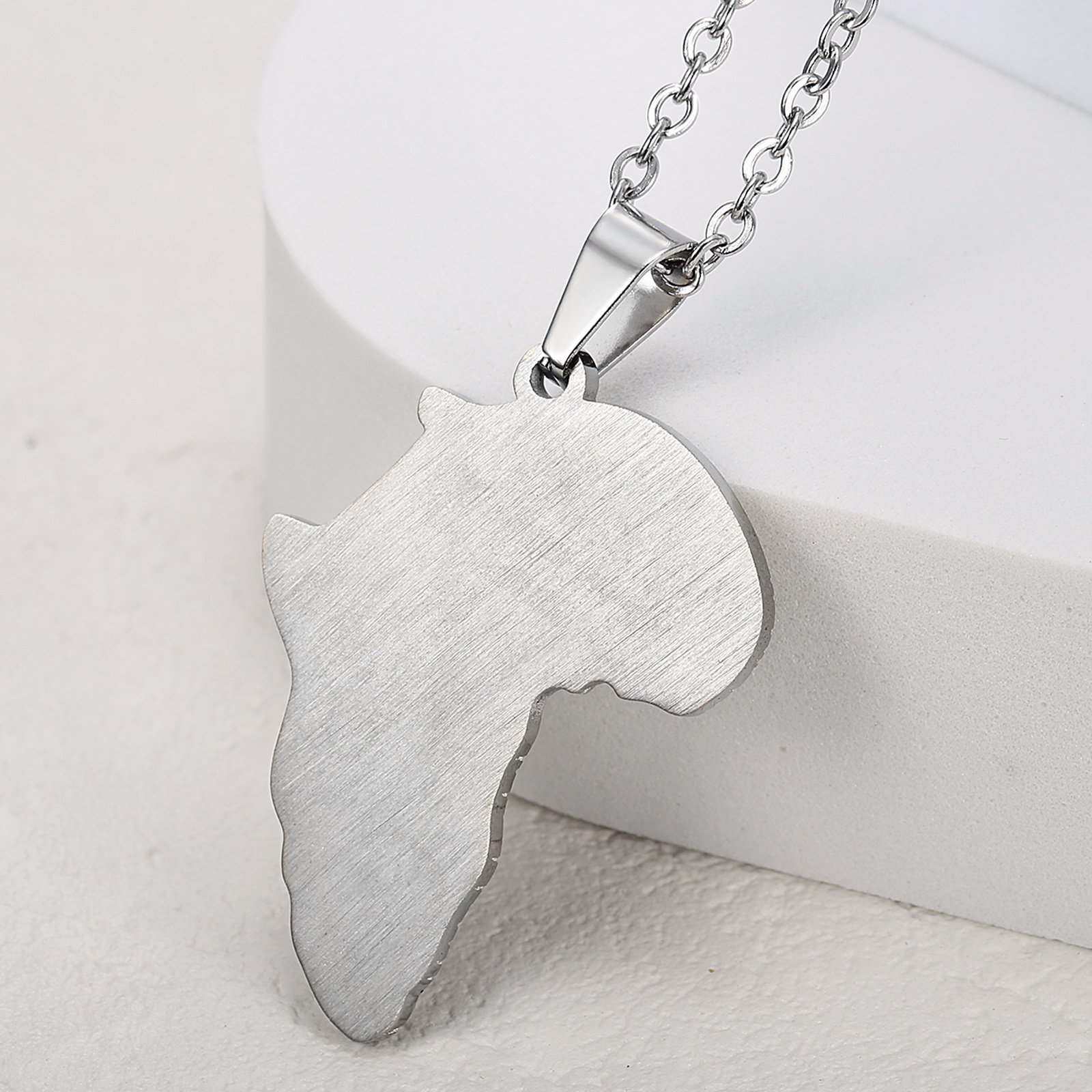 Creative African Map Pendant Necklace for Men, Unique Gift