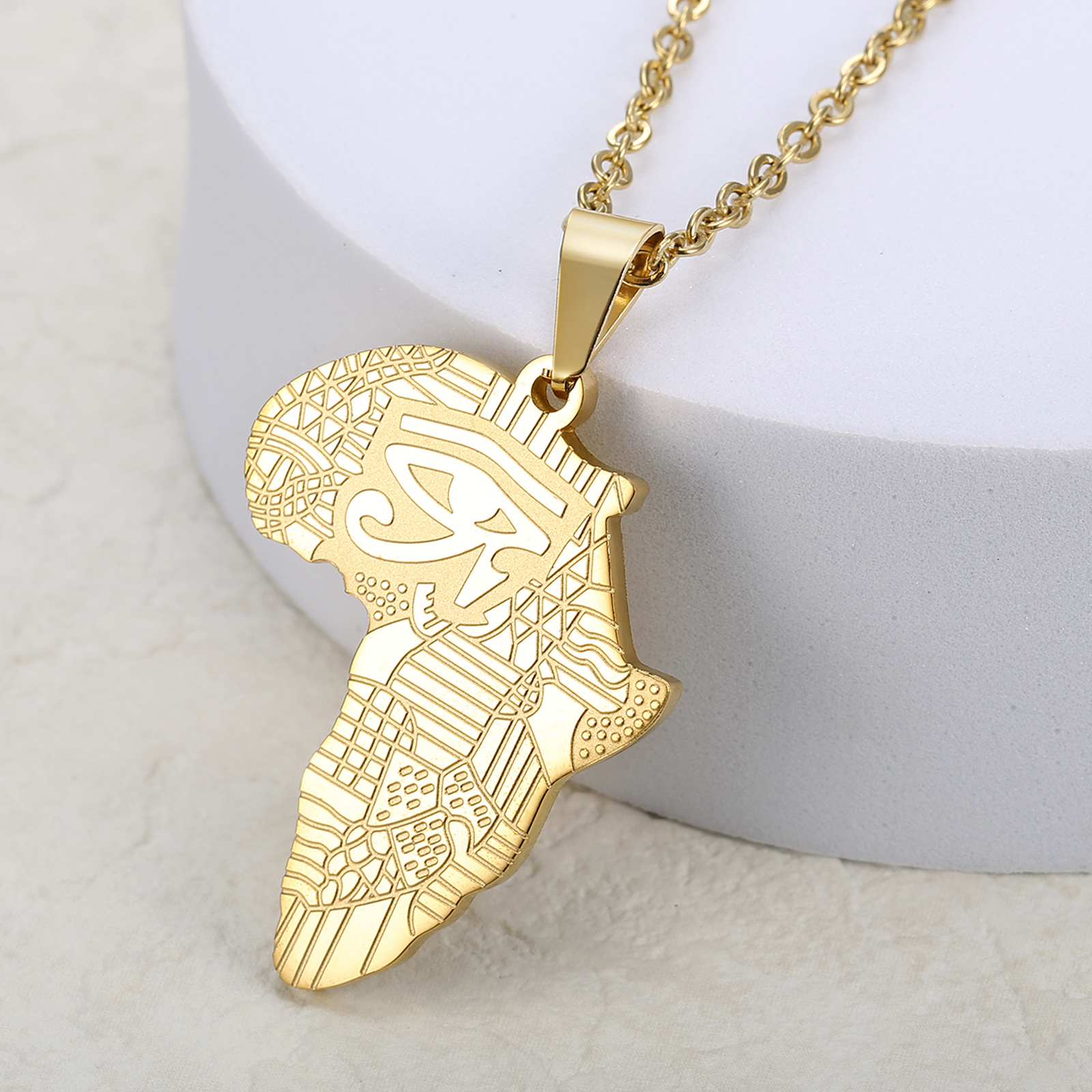 Creative African Map Pendant Necklace for Men, Unique Gift