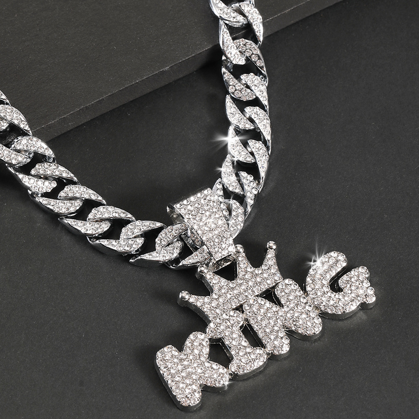 Crown KING Pendant with Cuban Chain Necklace