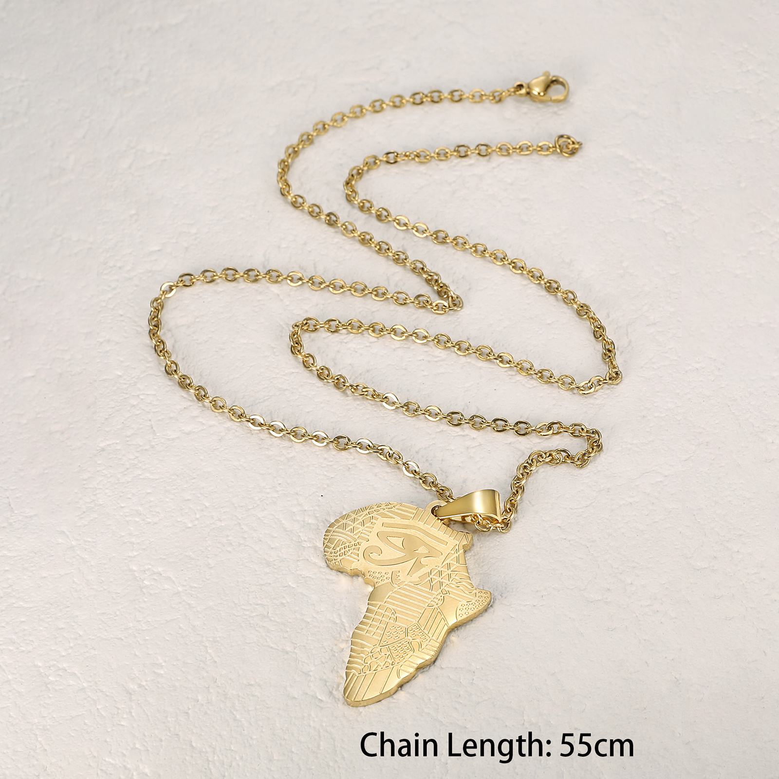 Creative African Map Pendant Necklace for Men, Unique Gift