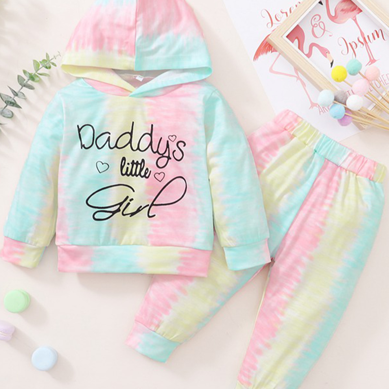 Infant Baby Girls Stylish Letter Print Loose Casual Hooded