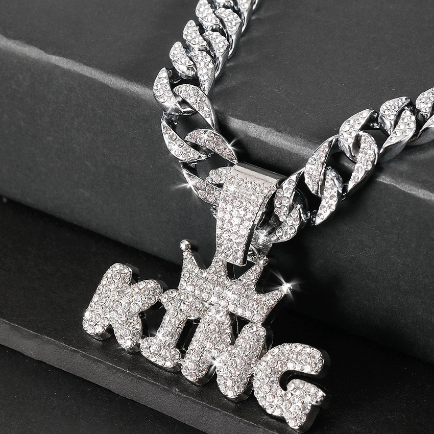 Crown KING Pendant with Cuban Chain Necklace
