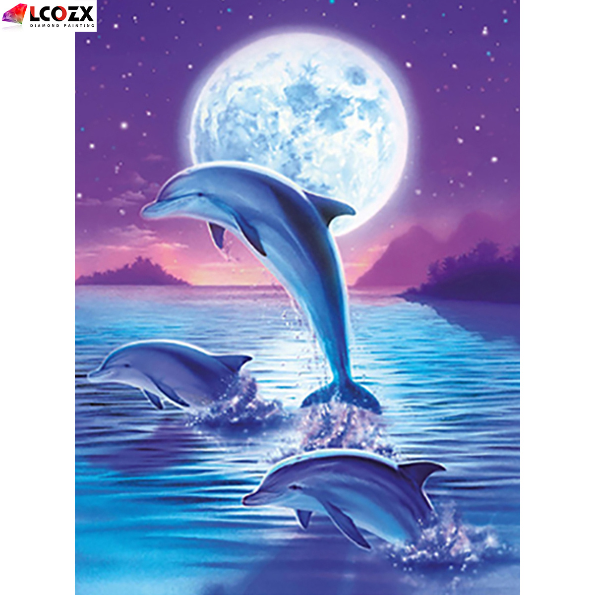 Snuqevc Fantasy Dolphin Diamond Painting, Adult Diamond Painting Kits Cute  Animal Art Crystal Embroidery Painting, 20x24inch Living Room Decorn