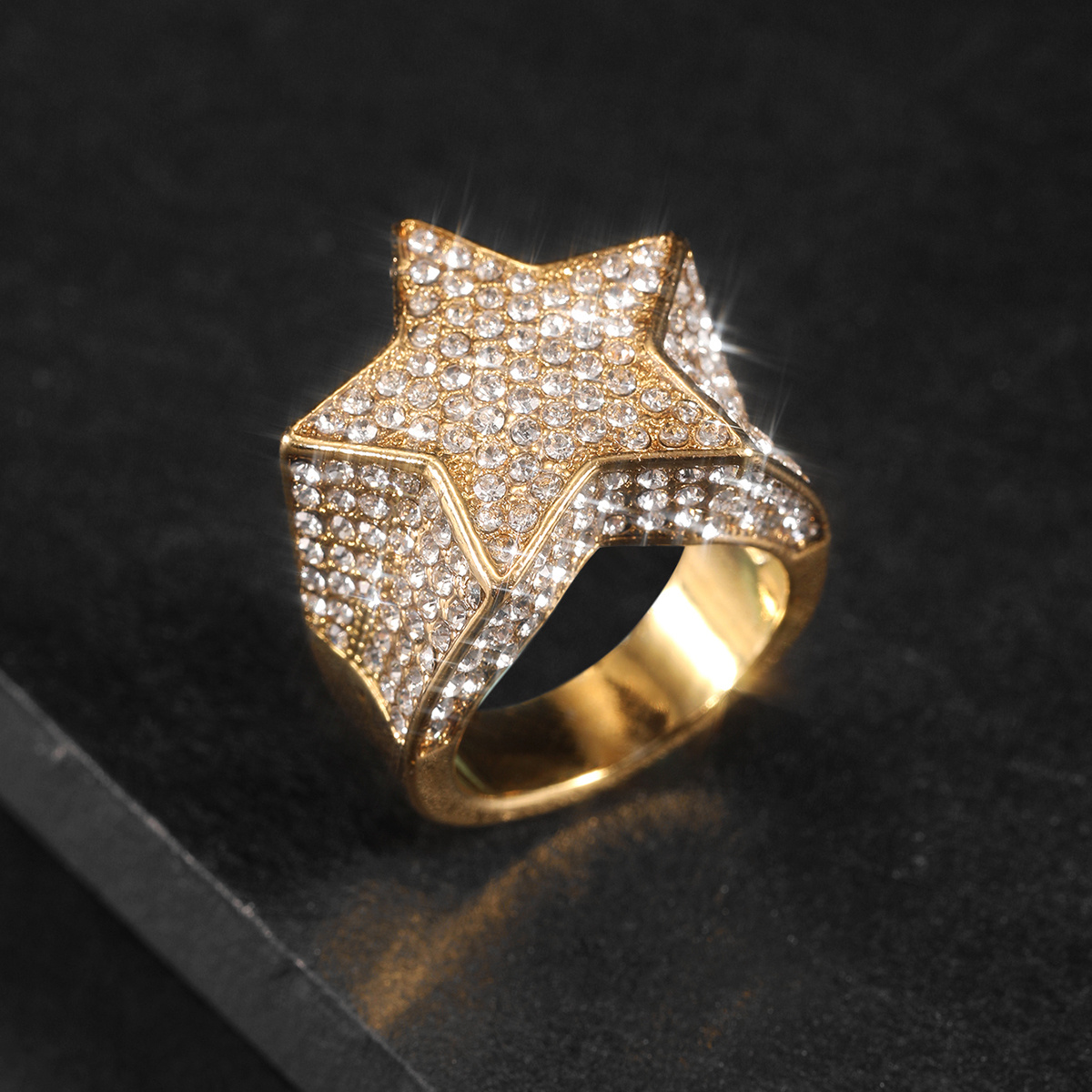 Star Design Ring, Punk Band Pentagram Shaped Ring For Men And Women's Novel Jewelry