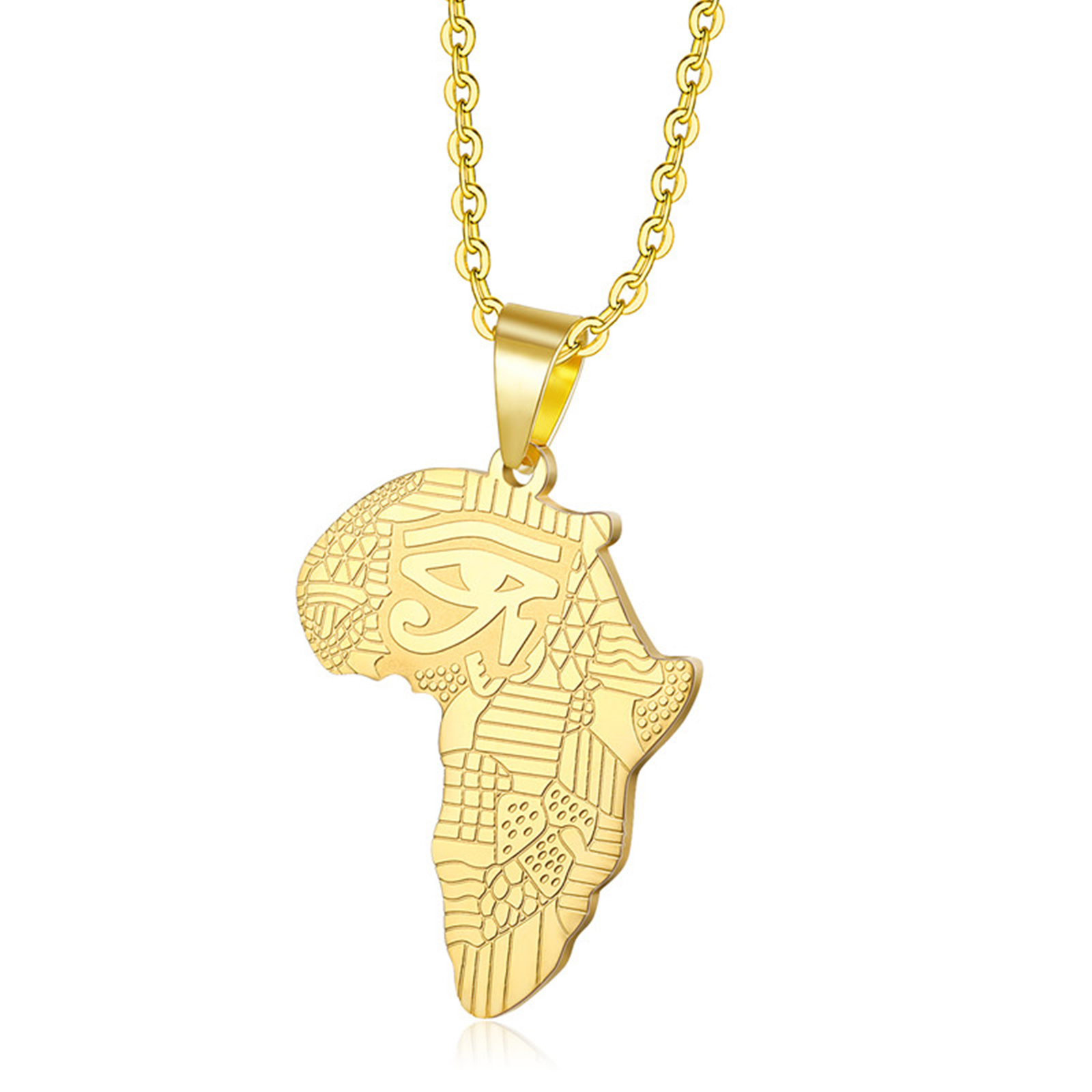 Creative African Map Pendant Necklace for Men, Unique Gift