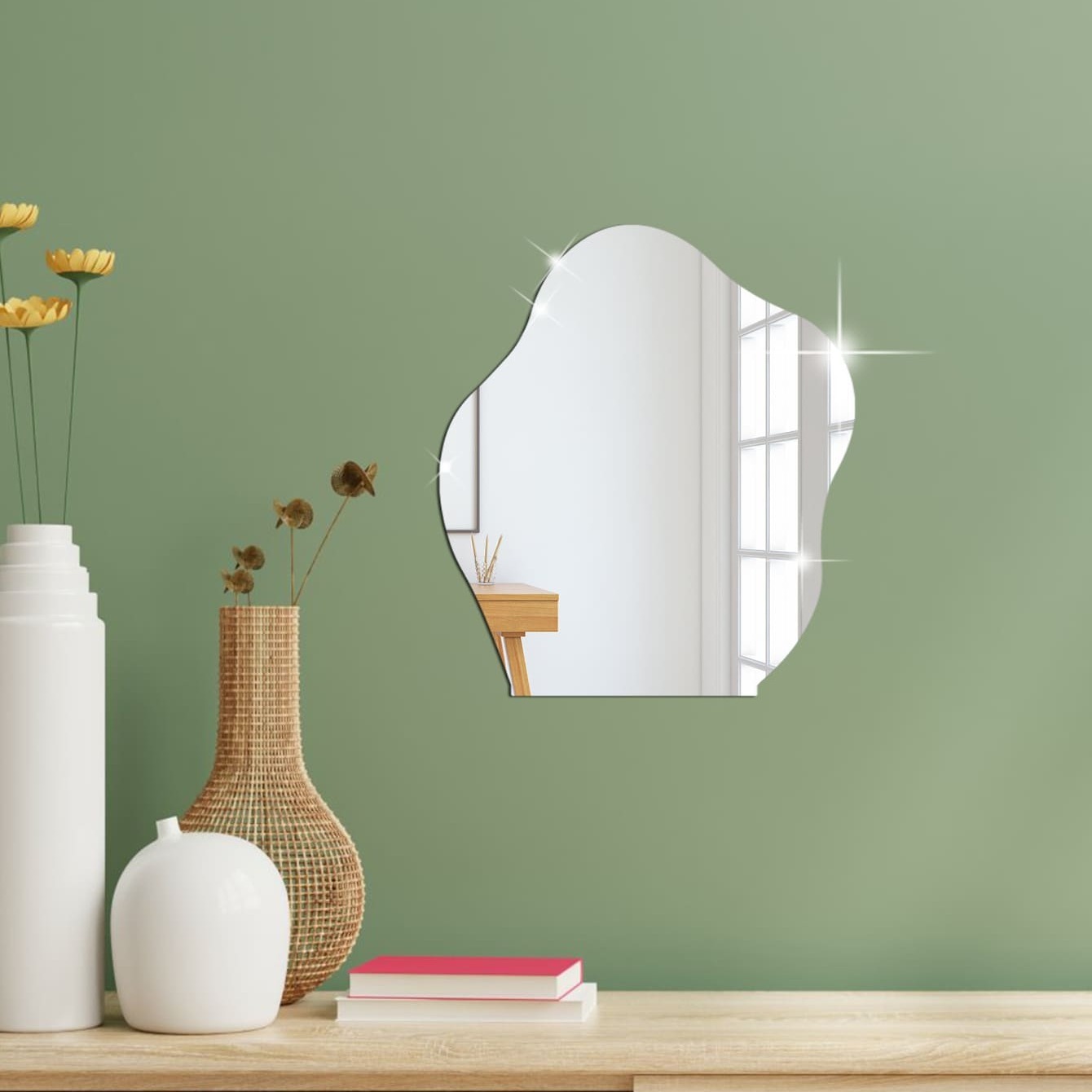 Mini Spiegel Fliesen Wandaufkleber Selbstklebend Aufkleben Kunst