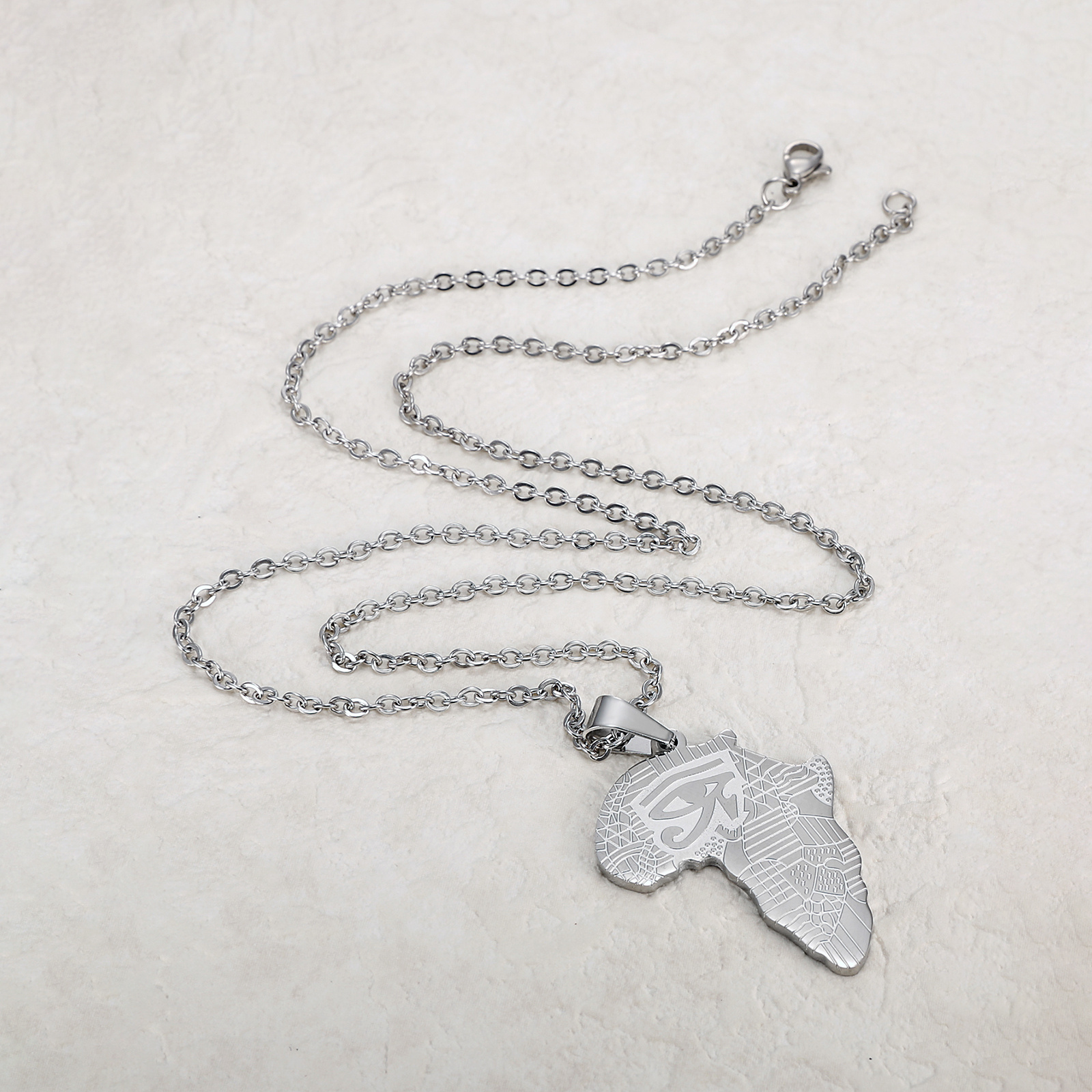 Creative African Map Pendant Necklace for Men, Unique Gift