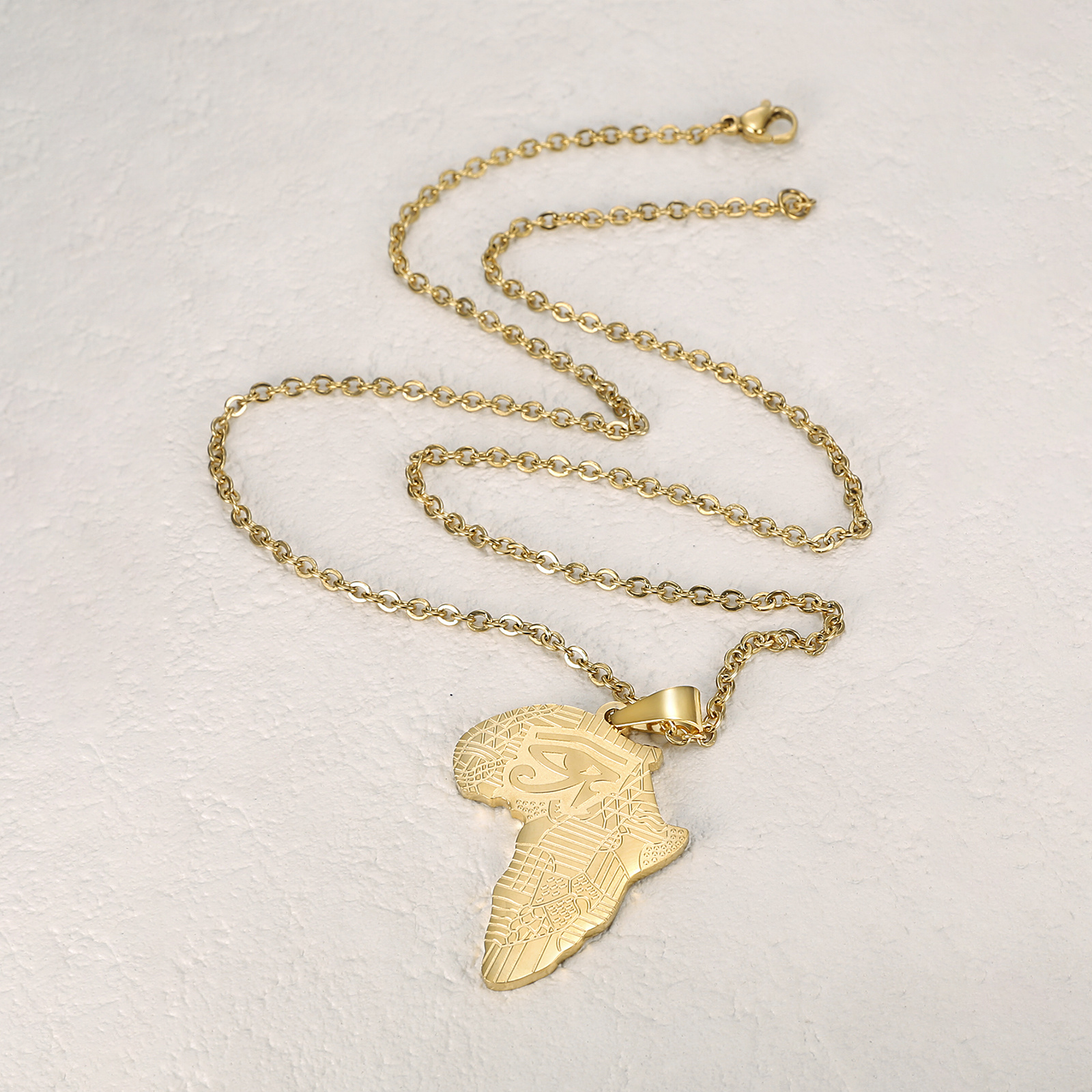 Creative African Map Pendant Necklace for Men, Unique Gift
