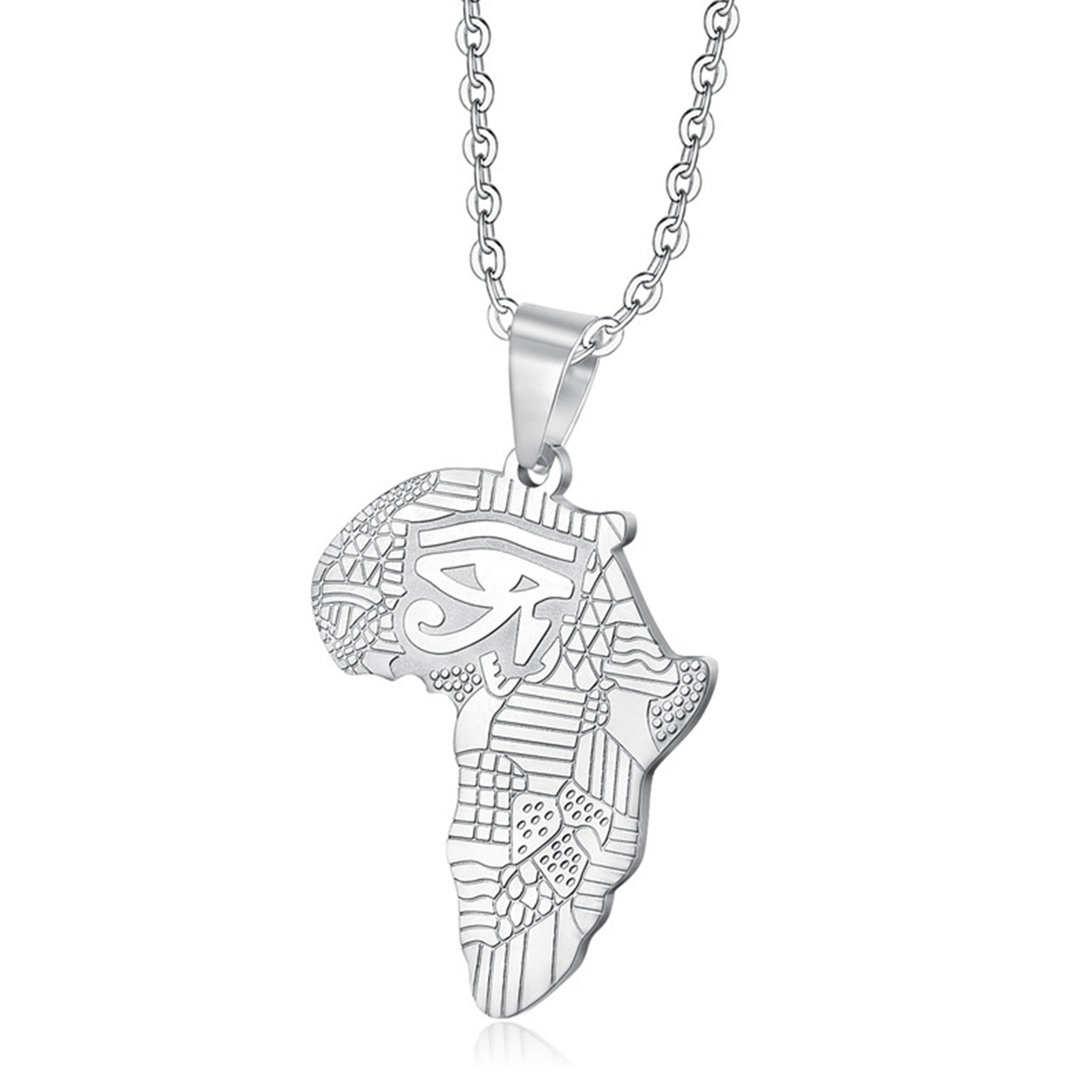 Creative African Map Pendant Necklace for Men, Unique Gift