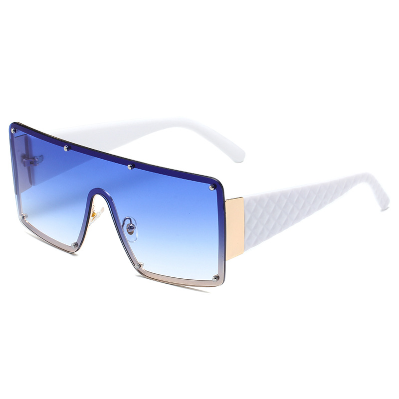 Large One-piece Fashion Sunglasses For Women Men Rivet Square Gradient Sun  Shades For Driving Summer Beach - Temu