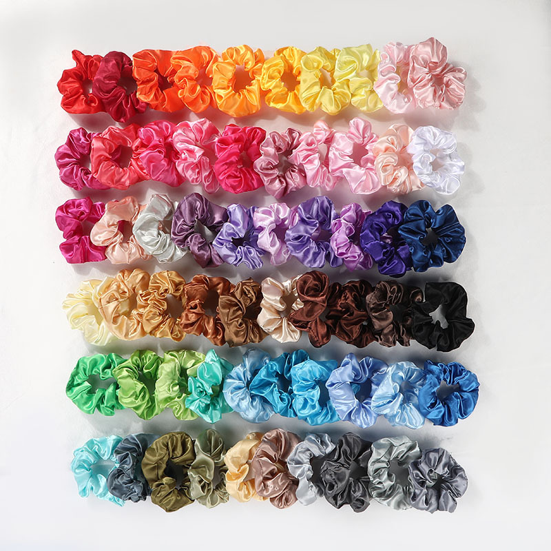

45/55/60pcs Satin Imitation Silk Hair Scrunchies - Curly Hair Accessories For Women And Daily Use - Soft And Comfortable Hair Ties And Ropes - Perfect Thanksgiving And Christmas Gift