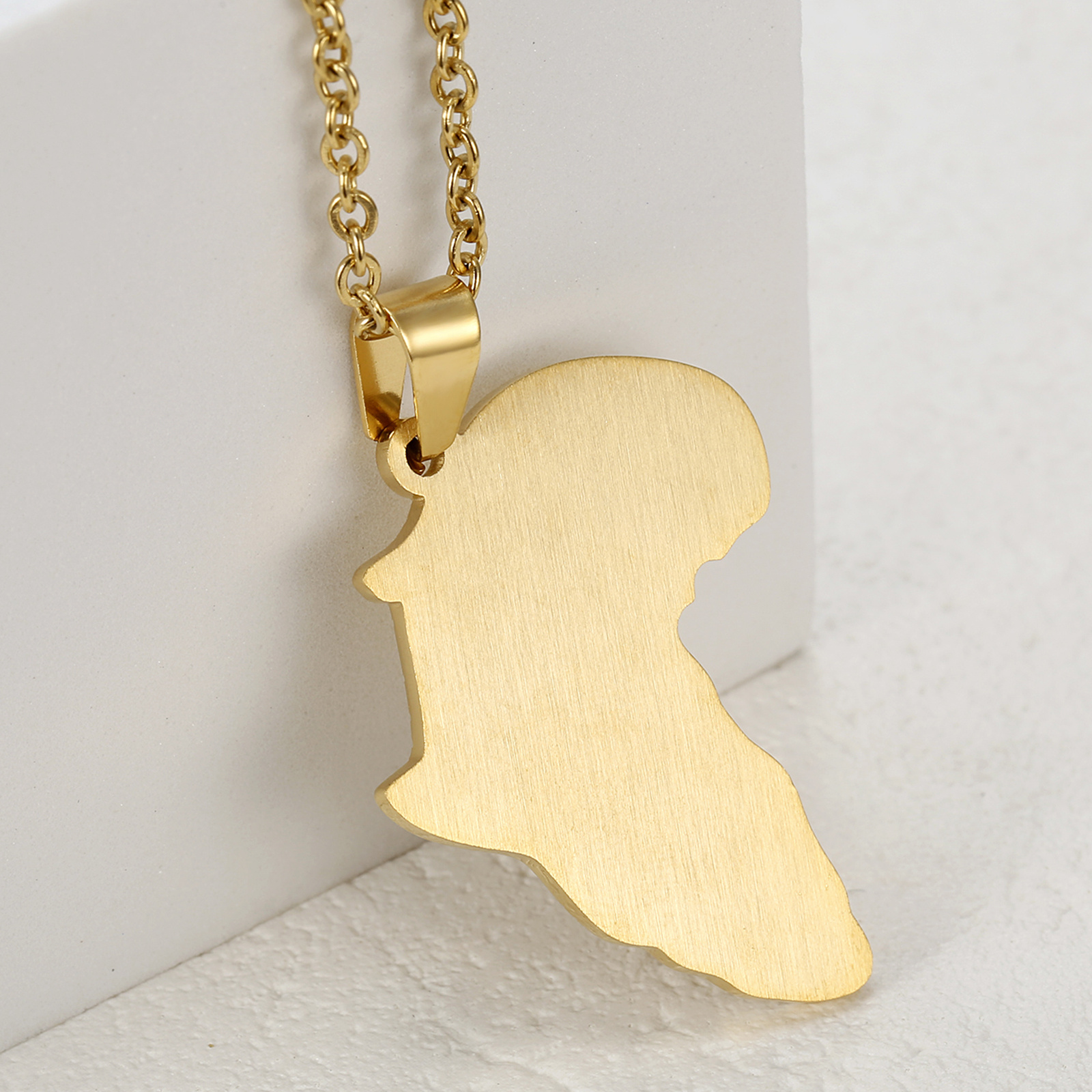 Creative African Map Pendant Necklace for Men, Unique Gift