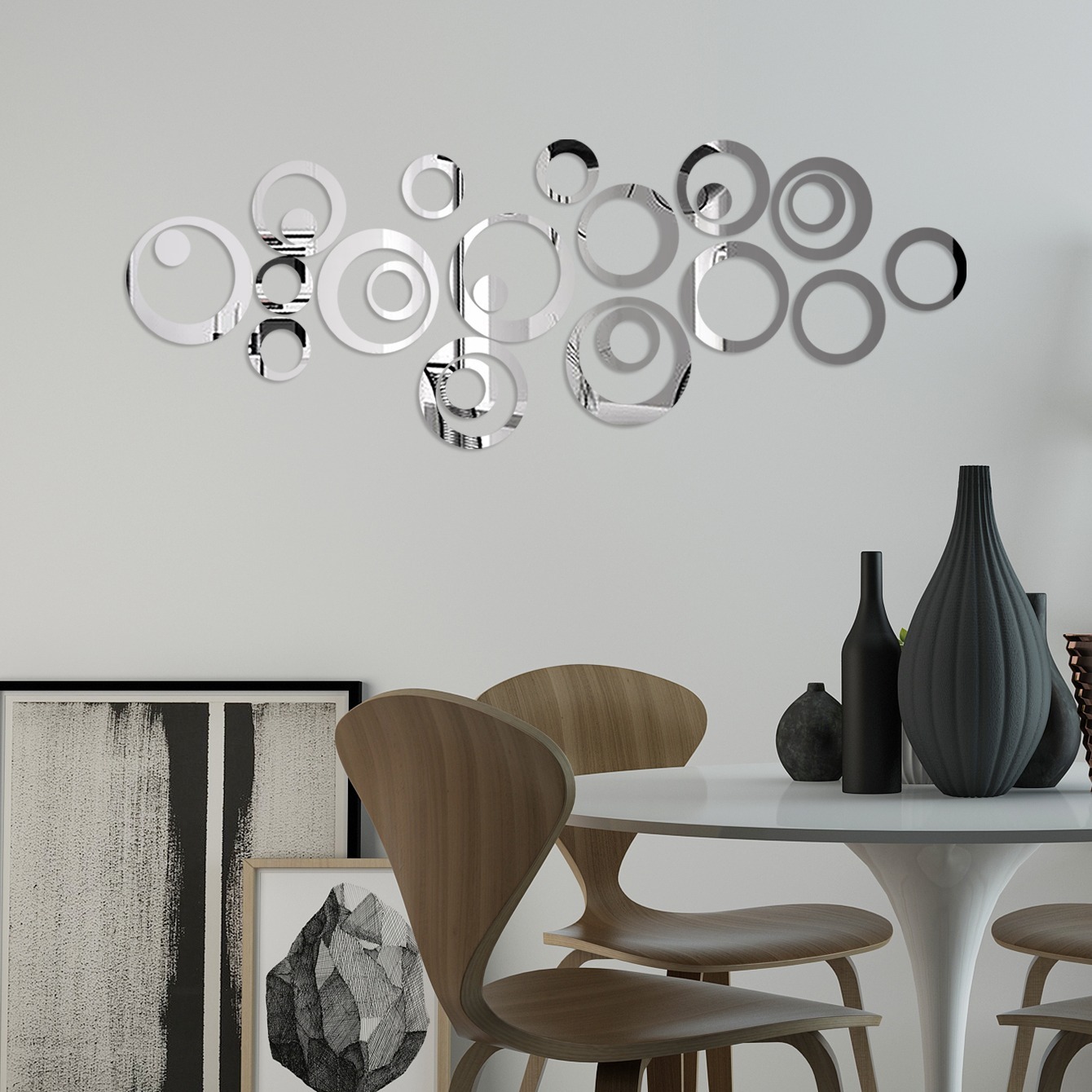 Circle Mirror Diy Wall Sticker Wall Decoration Peel And Stick Wall Art ...