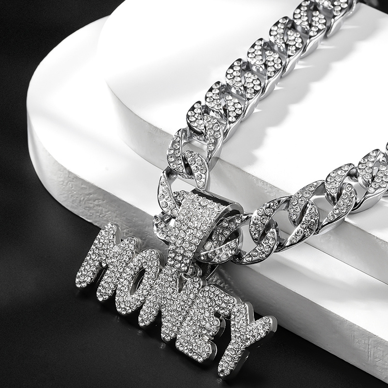 Hip Hop 13MM Iced Out Paved Rhinestones Miami Curb Figaro Link Chain  Necklace CZ Bling Rapper Necklaces For Men Jewelry