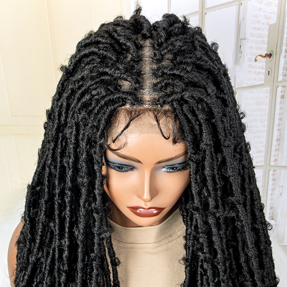 Braided Wigs with Headband Attached for Black Women Twist Crochet Hair Wrap  Jumbo Synthetic Cornrow Black Box Braid Long CrochetTwistWig 30Inch