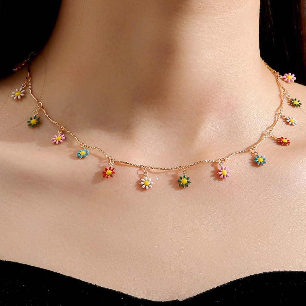Boho Womens White Daisy Necklace Choker Chain Jewellery Gift | Fruugo ZA
