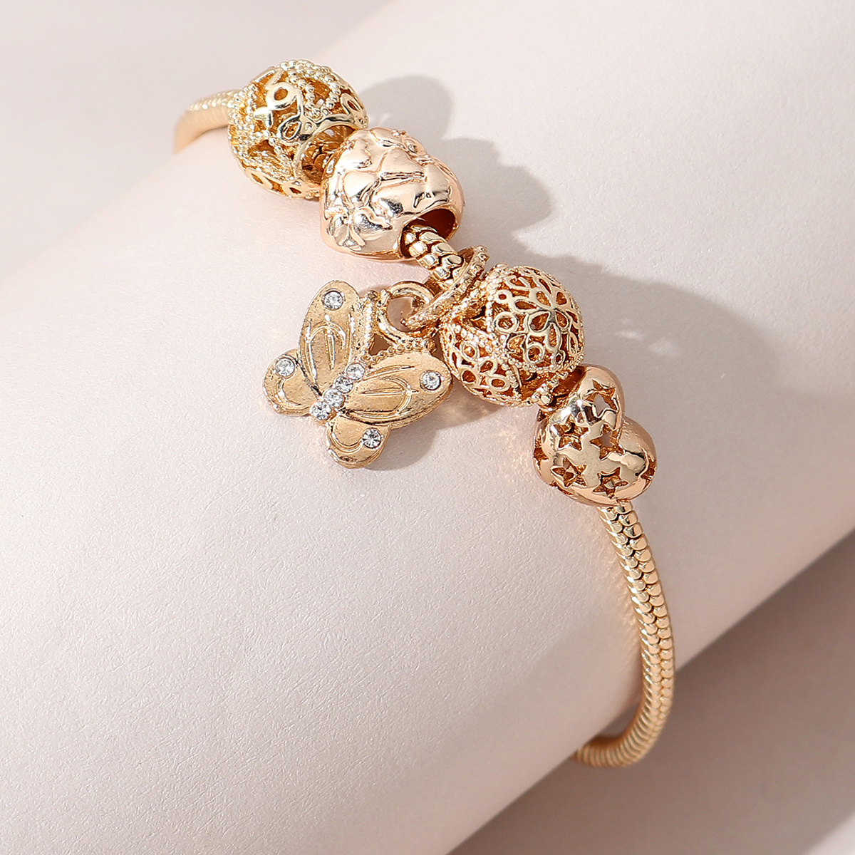 Rhinestone Detail Butterfly Charm Bracelet Buy More, Save More Temu