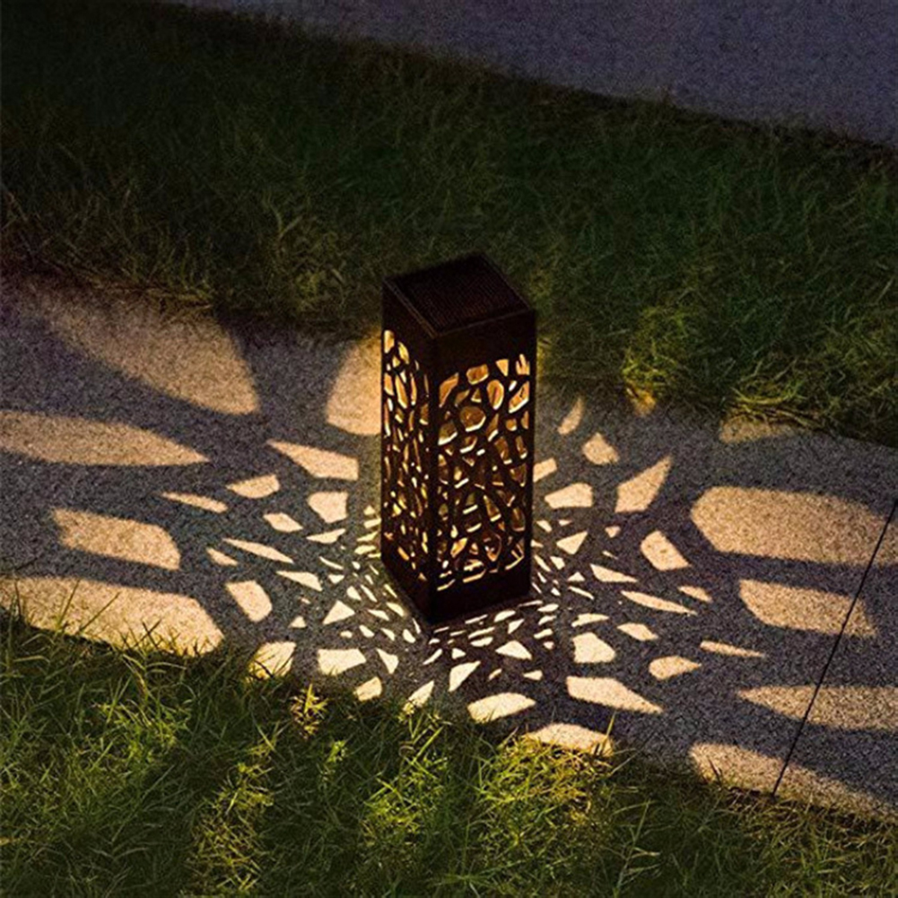 Solar Lights, Garden Stake Lights, Hollow Lantern Shape Waterproof Lawn 