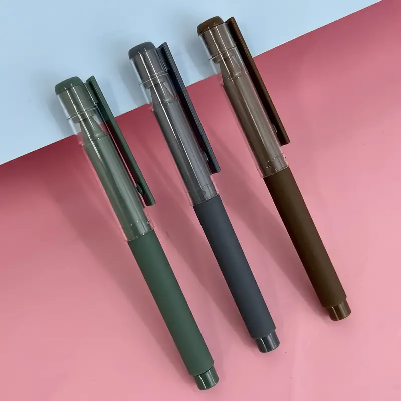 3 stylos à bille roulante à encre noire gel - Temu France