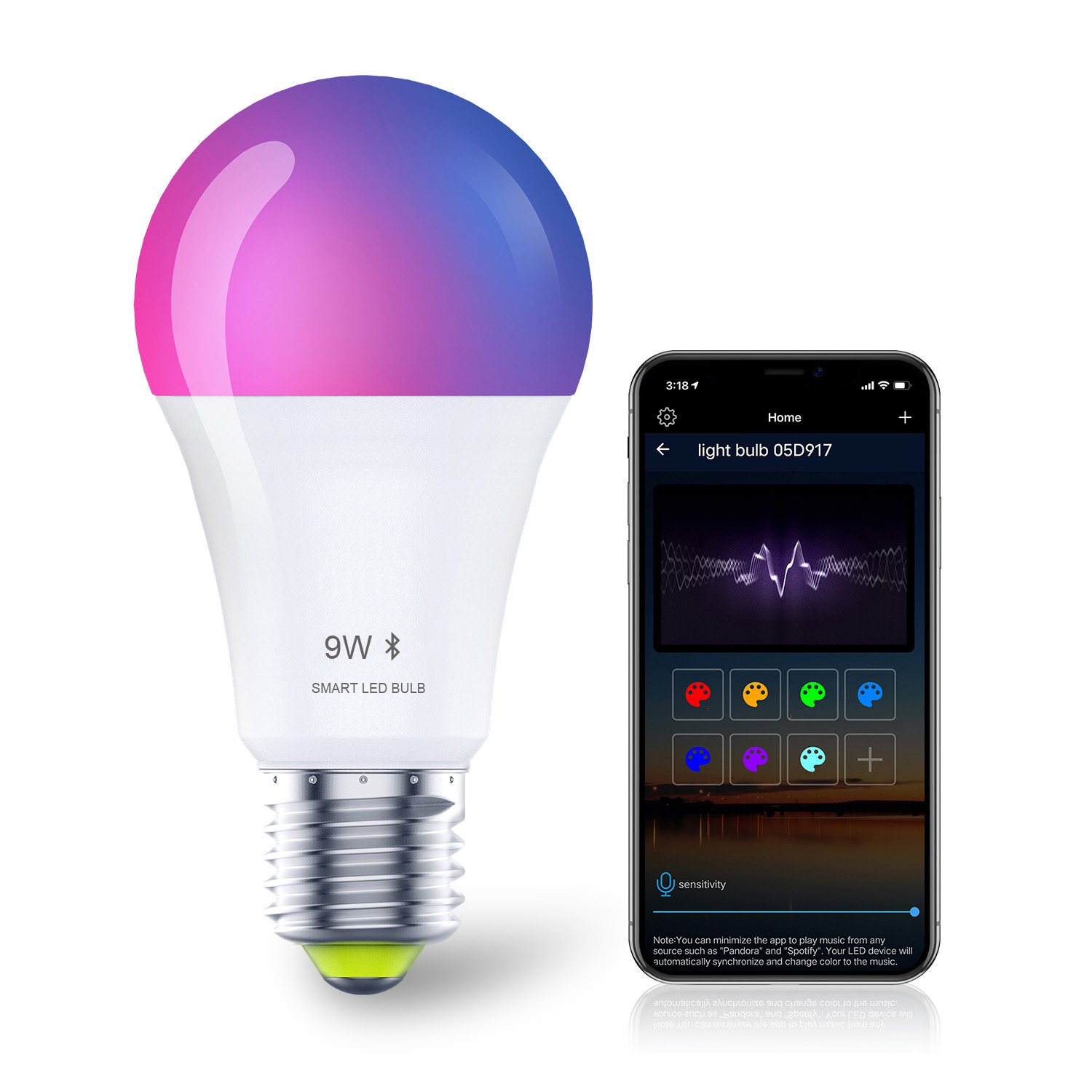 color changing music light bulb