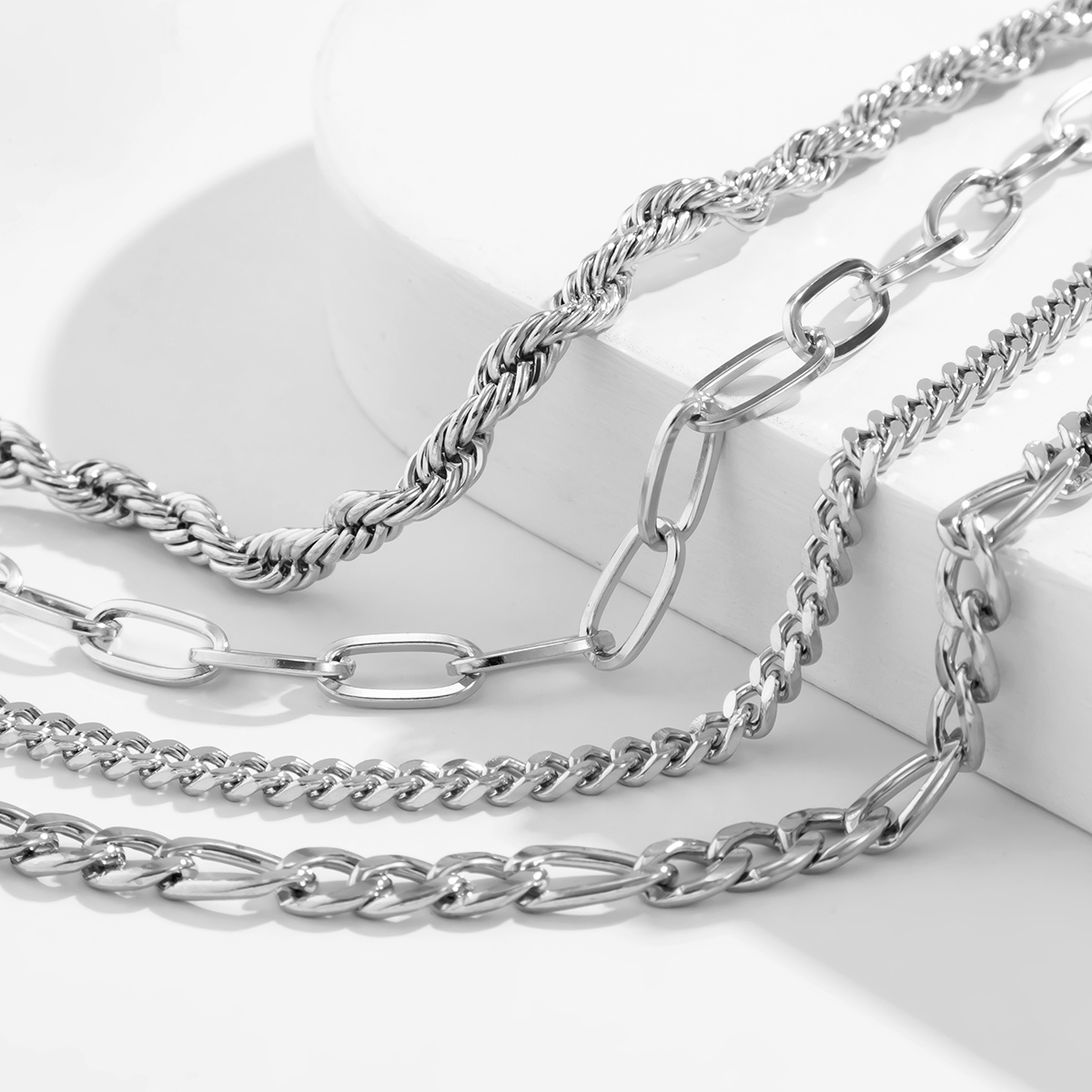 4pcs Men's Casual Street Chain Bracelets