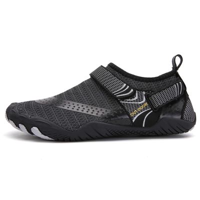 Men's Quick-dry Barefoot Shoes With Adjustable Hook And Loop, Lightweight Running Shoes For Hiking Fitness Swimming