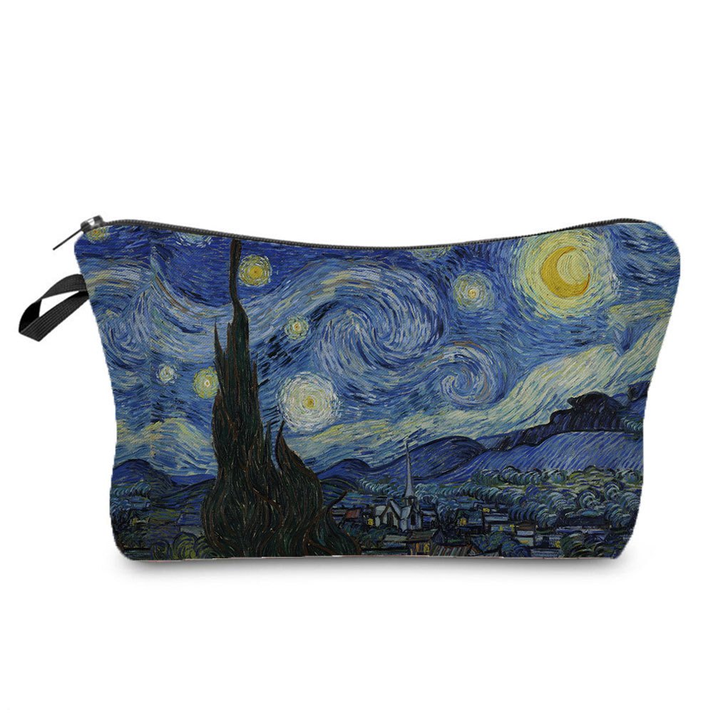 Oil Painting Makeup Bag With Portable Cosmetic Storage Bag