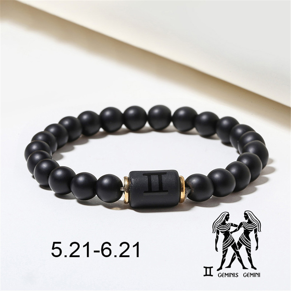 Zodiac Sign Matte Gemstone Bracelet