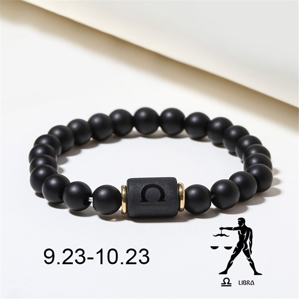 Zodiac Sign Matte Gemstone Bracelet
