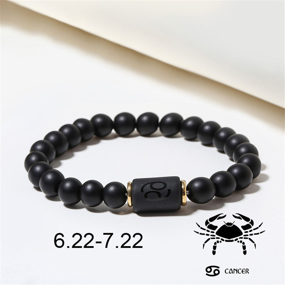 Zodiac Sign Matte Gemstone Bracelet