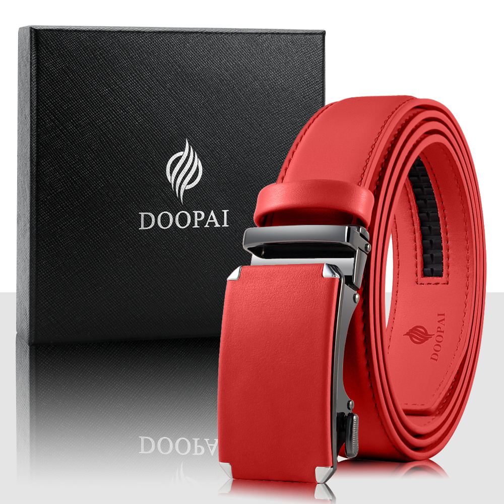 Doopai Men's Ratchet Dress Belt Adjustable 4 Leath
