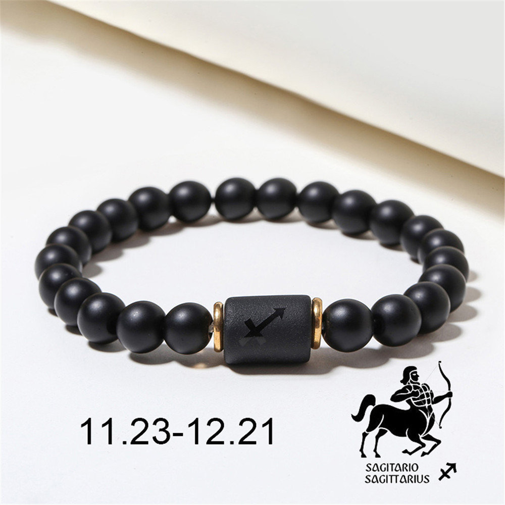 Zodiac Sign Matte Gemstone Bracelet