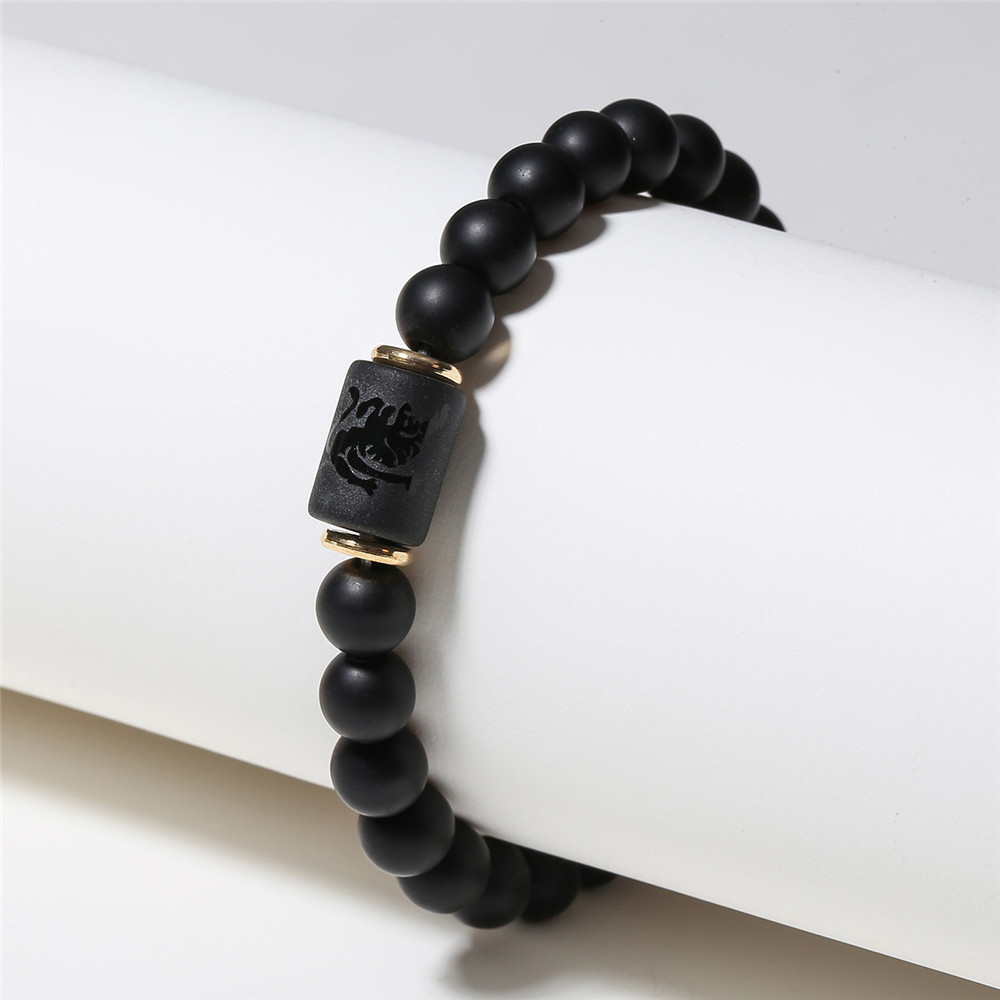 Zodiac Sign Matte Gemstone Bracelet