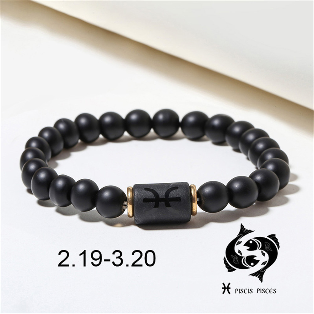 Zodiac Sign Matte Gemstone Bracelet