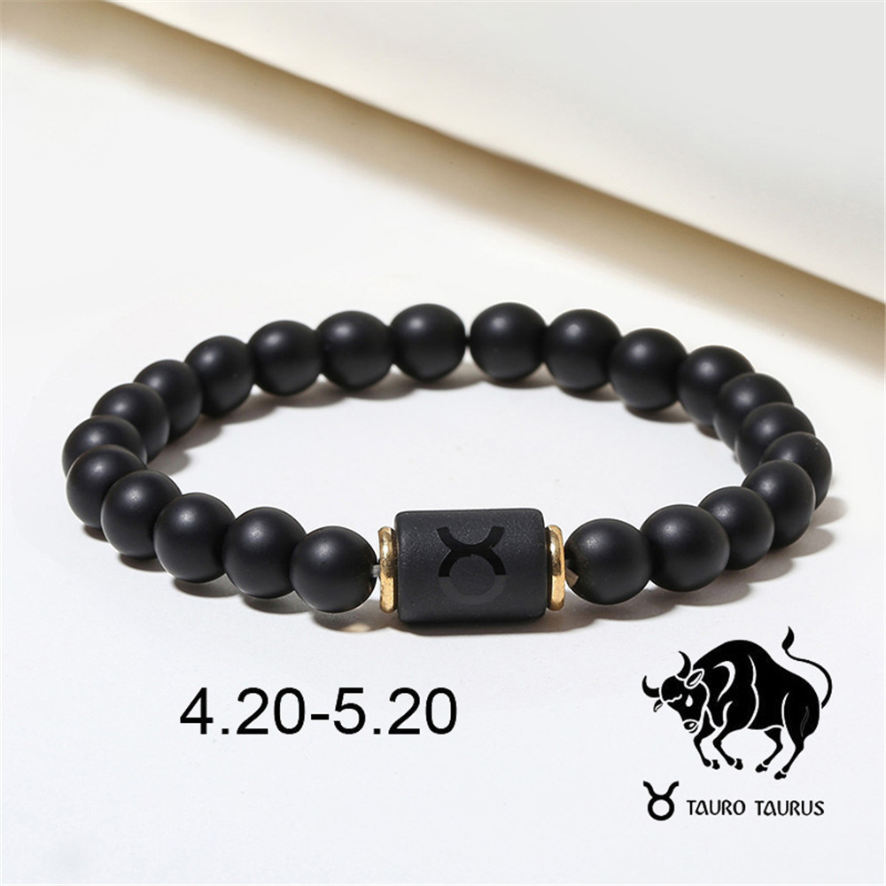 Zodiac Sign Matte Gemstone Bracelet