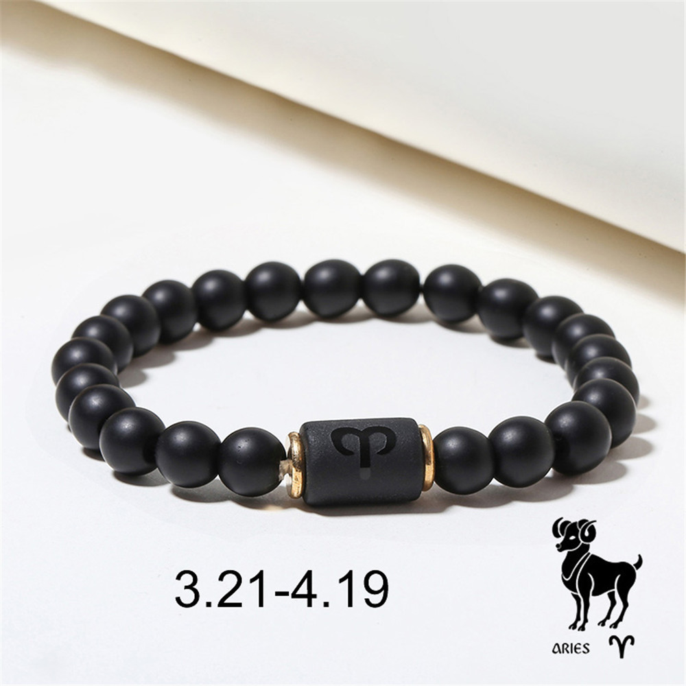 Zodiac Sign Matte Gemstone Bracelet